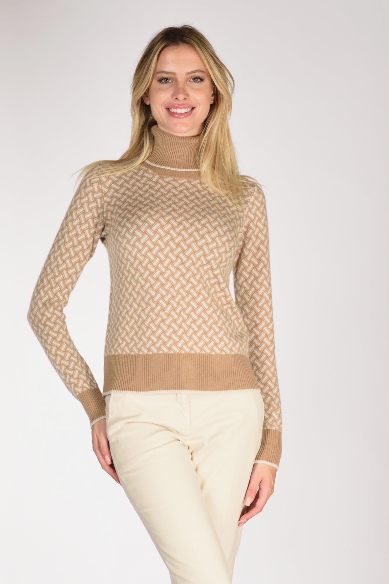Cachemire Maglia Biscottino Drumohr Maglia Biscottino Beige