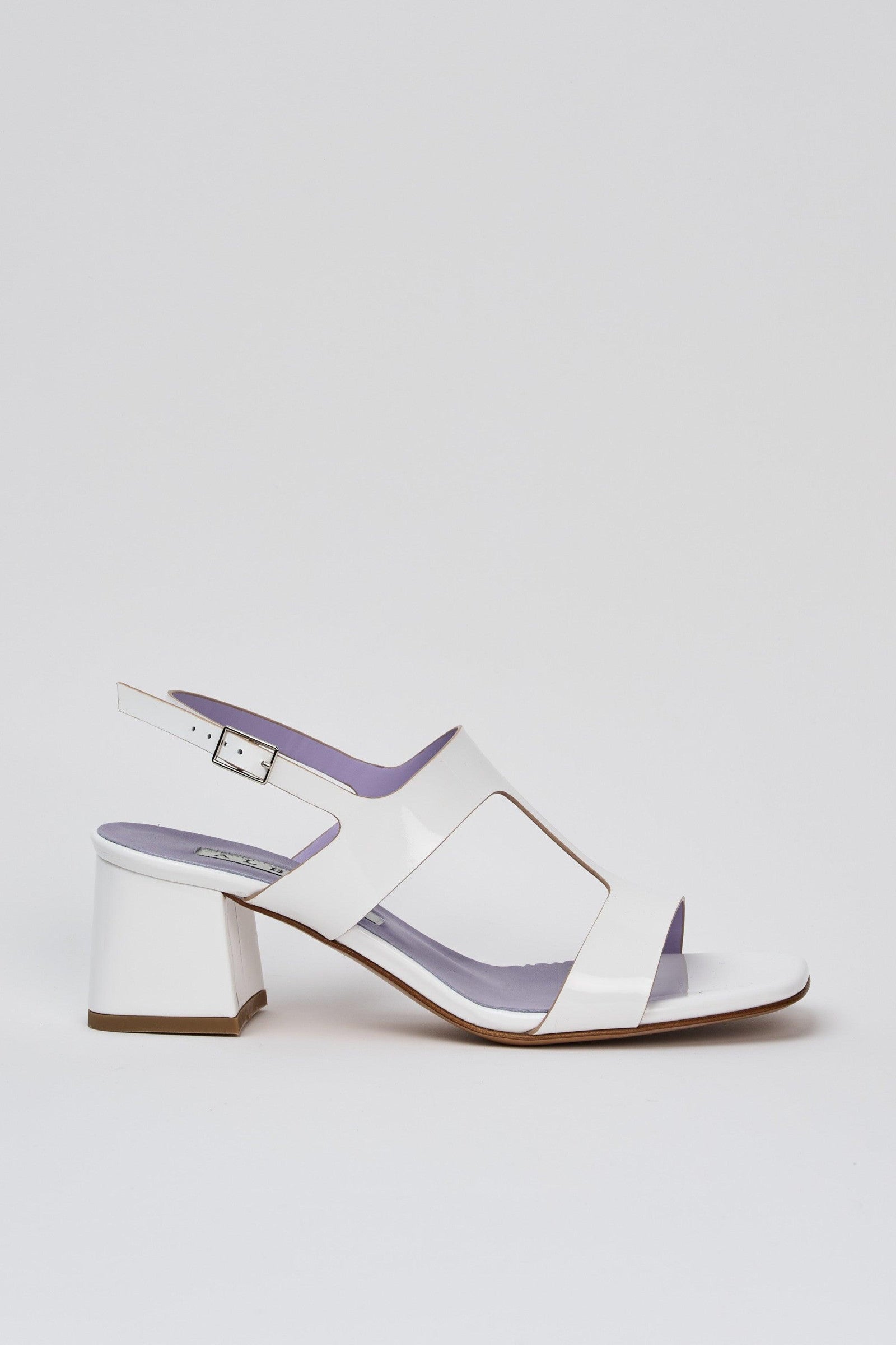 ALBANO Sandalo Bianco Pelle Donna su Progetto Seta