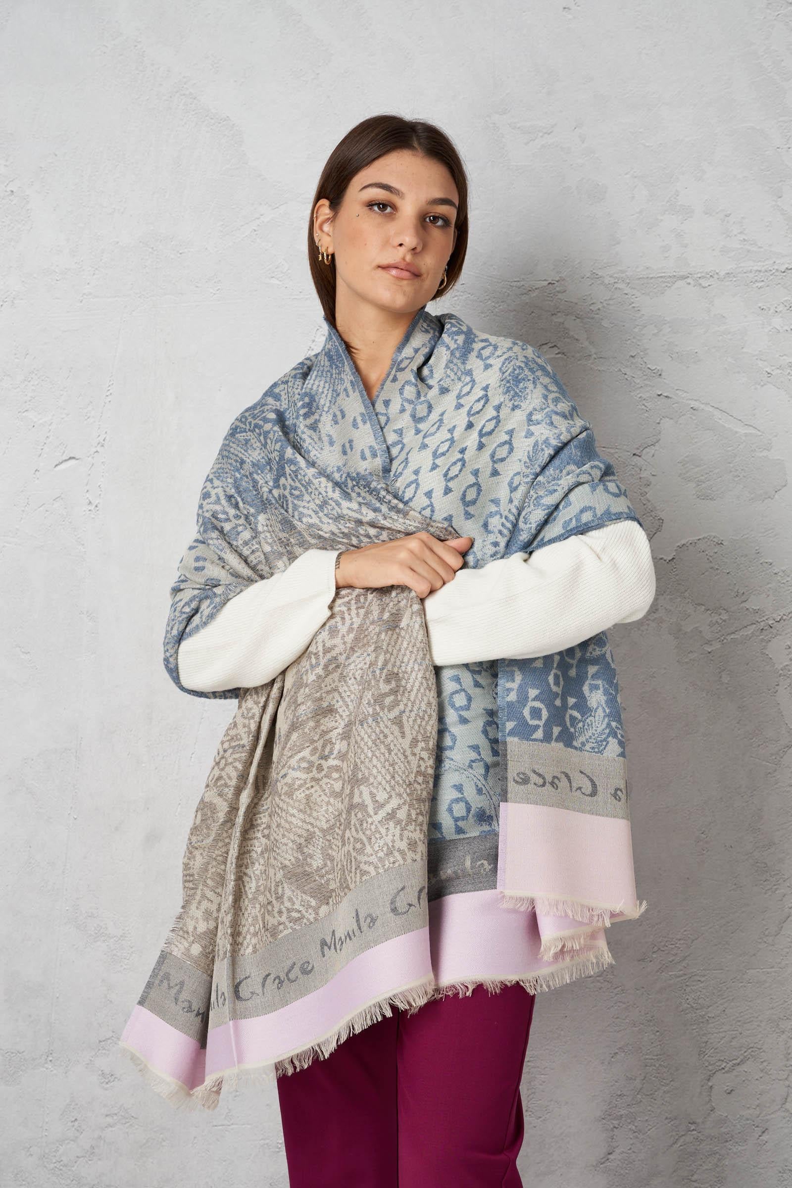 Sciarpa fantasia in misto lana su Progetto Seta