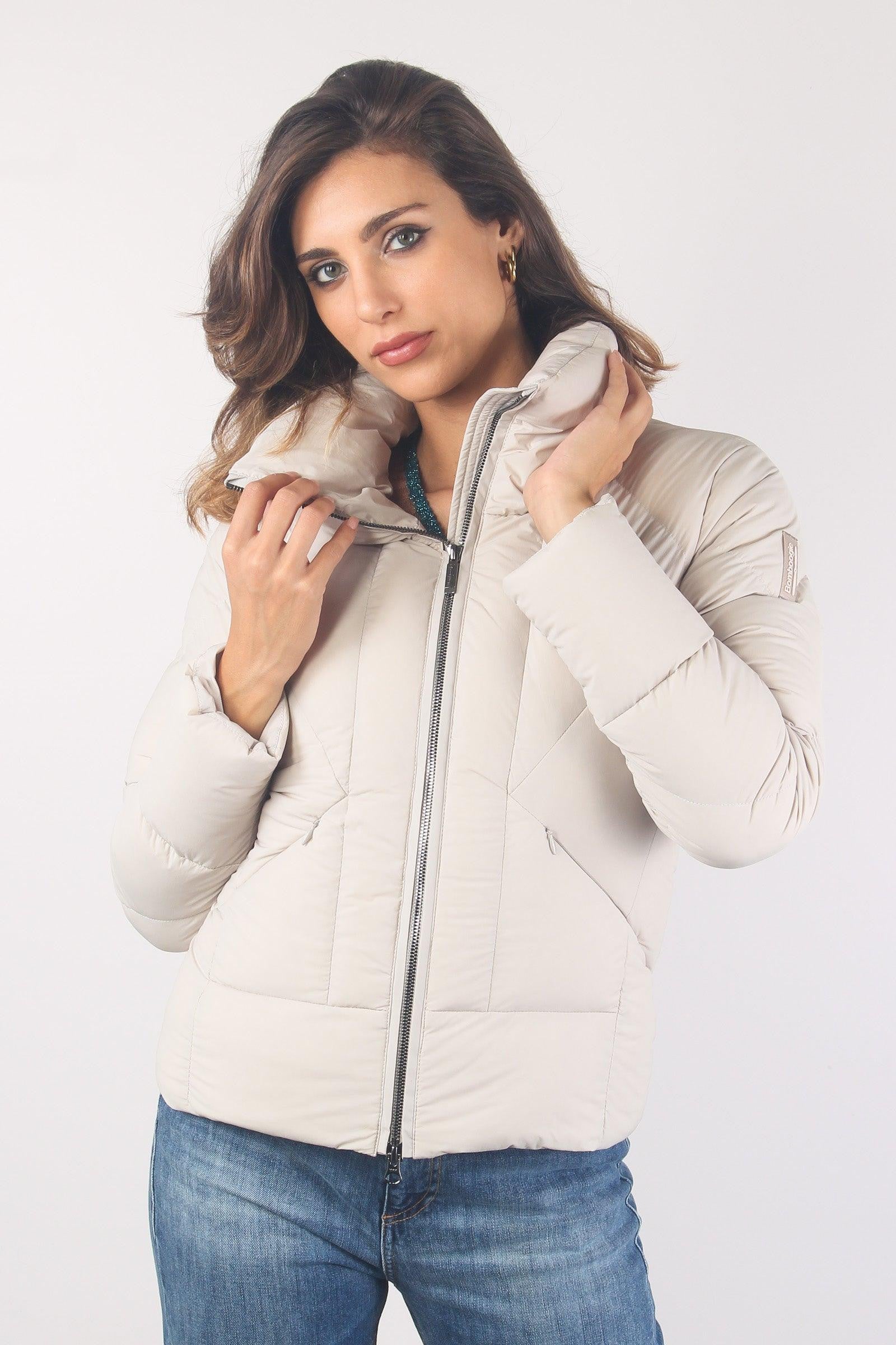 Bomboogie Piumino Corto Nylon Stretch Cristal Gray 130623