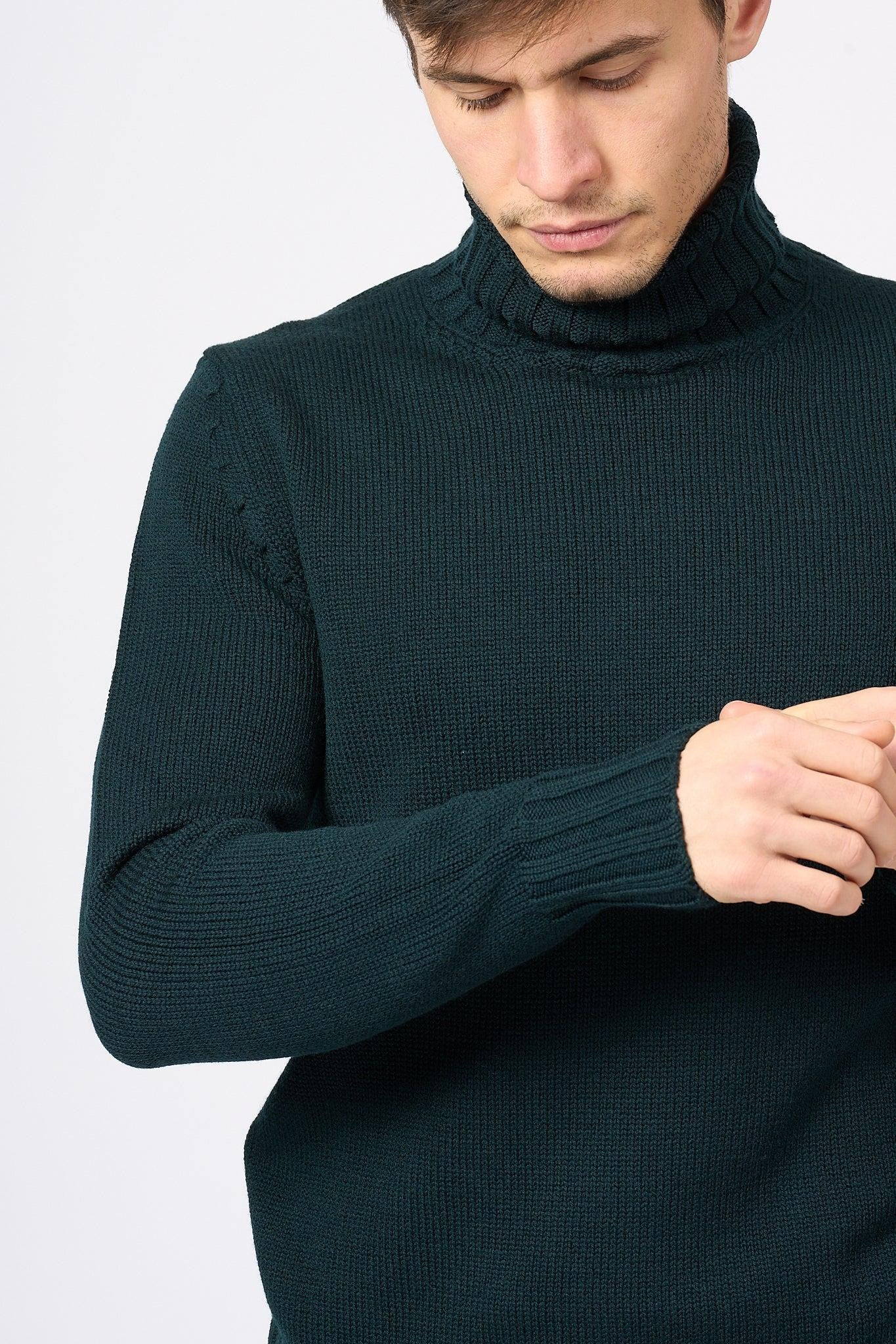 Coeur Dolcevita Lana Merino Verde Scuro Uomo su