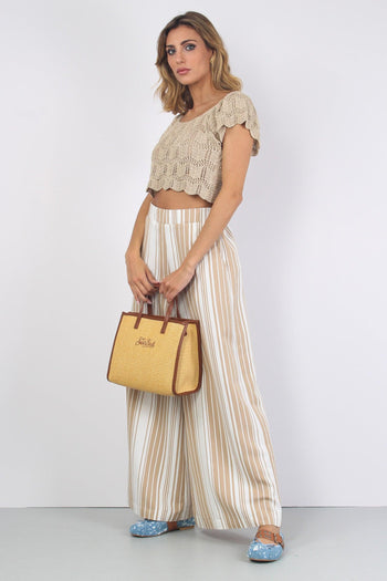 Pantalone Coulisse Riga Panna/beige - 5