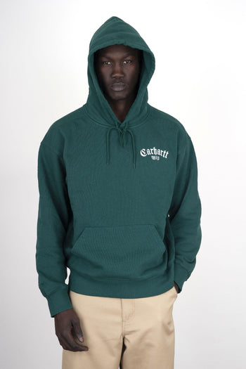Wip Felpa Hooded Onyx Script Verde Uomo - 6