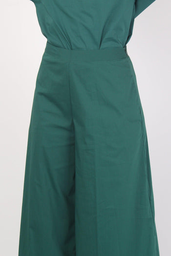 Pantalone Palazzo Popeline Bosco - 7