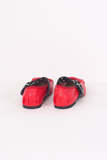 Ballerina Fibbia Borchie Vera Rosso/nero - 3