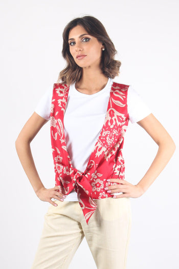 T-shirt Effetto Gilet Bco/red - 7