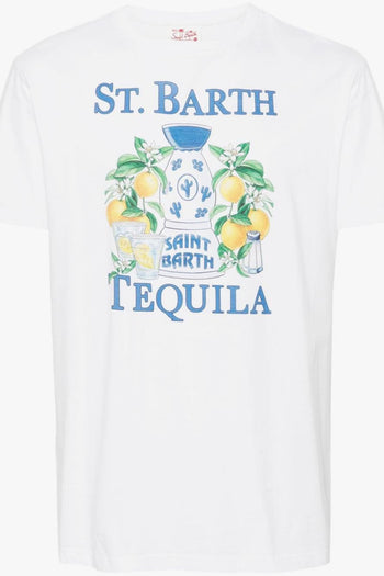 Saint Barth T-shirt Bianco Uomo Stampa Tequila Limoni - 5