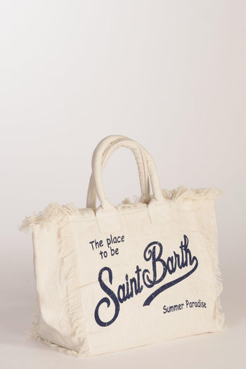 Saint Barth Borsa Stampata Bianco/blu Donna - 3