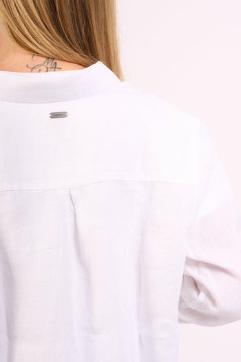 Camicia in Lino Bianco Donna - 3