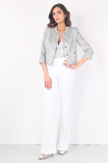 Giacca Lurex Perlina Argento - 4