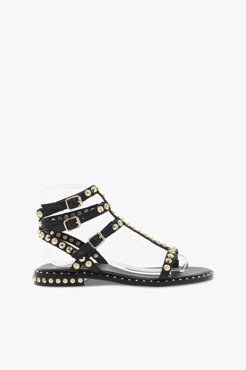 Sandalo basso PLAY GLADIATORE BLACK in pelle nero e oro