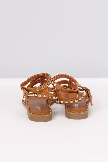 Sandalo Basso Borchie Camel - 3