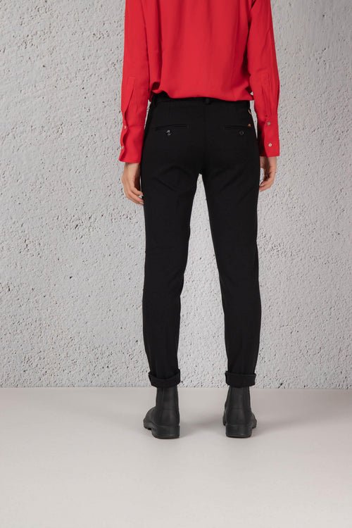 Chinos Rasatello Stretch Nero Donna - 2