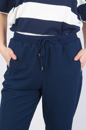 Pantalone Jogging Crepe Dress Blue - 7