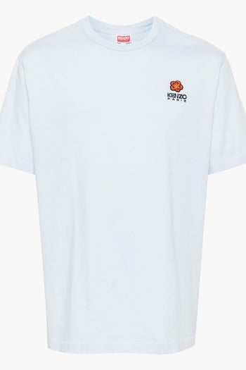 T-shirt Blu Bianco Ricamo Micro Fiore Boke - 4
