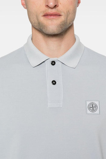 Polo Azzurro Uomo Patch Compass - 4