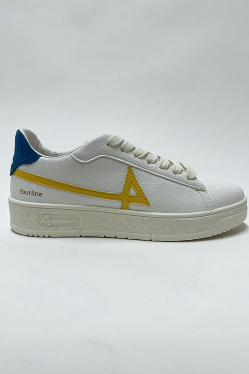 4 Sneakers Basket Bassa Giallo Donna - 2