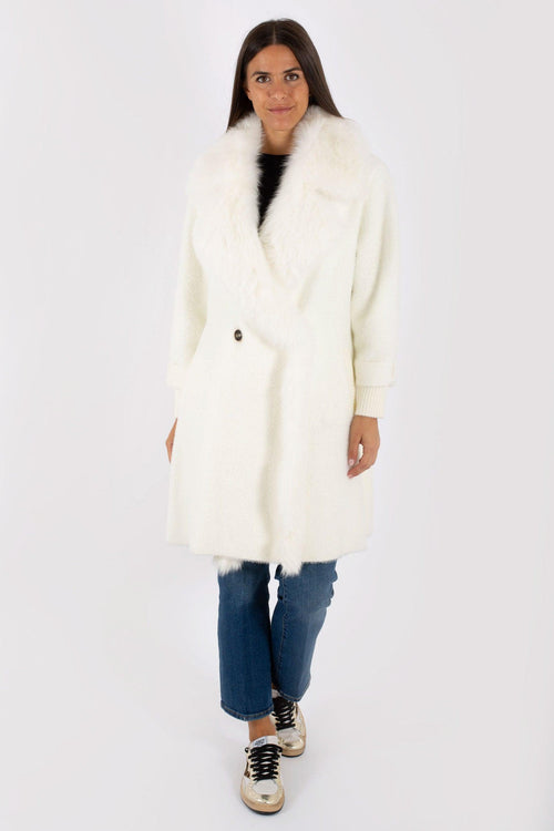 Cappotto-cardigan Bianco Donna