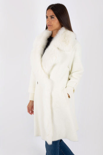 Cappotto-cardigan Bianco Donna - 3