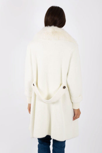 Cappotto-cardigan Bianco Donna - 5