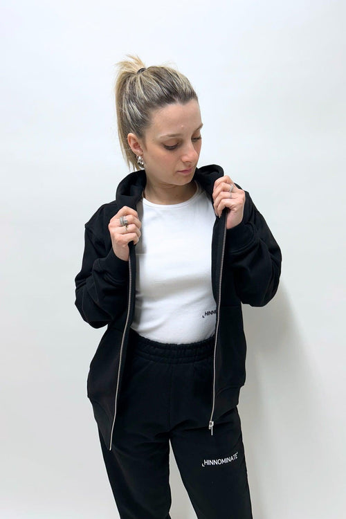 Felpa Full Zip / Cappuccio Nero Donna - 2