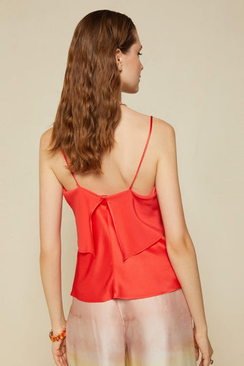 Top Con Spallini Rosso Donna - 3