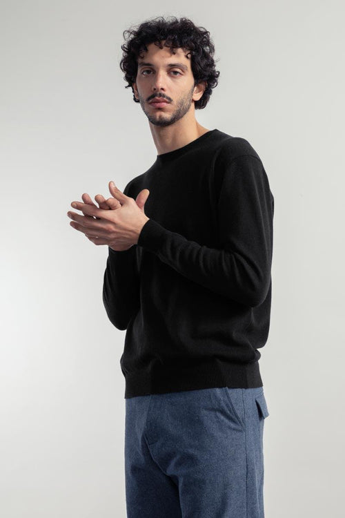 Rifo' Maglia Cashmere Rigenerato Nero Uomo