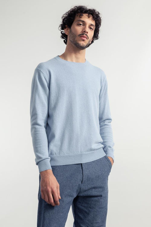 Rifo' Maglia Cashmere Rigenerato Azzurro Uomo