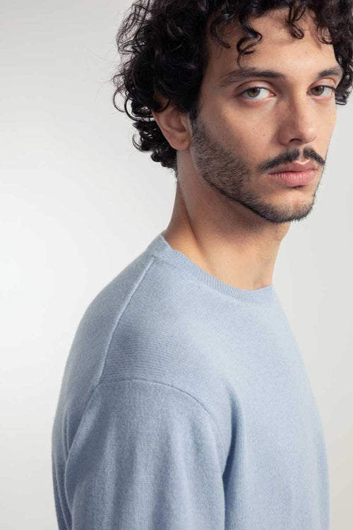 Rifo' Maglia Cashmere Rigenerato Azzurro Uomo - 2