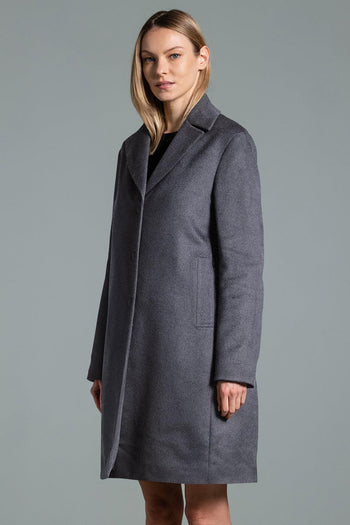 Cappotto Monopetto In Lana Grigio Donna - 3