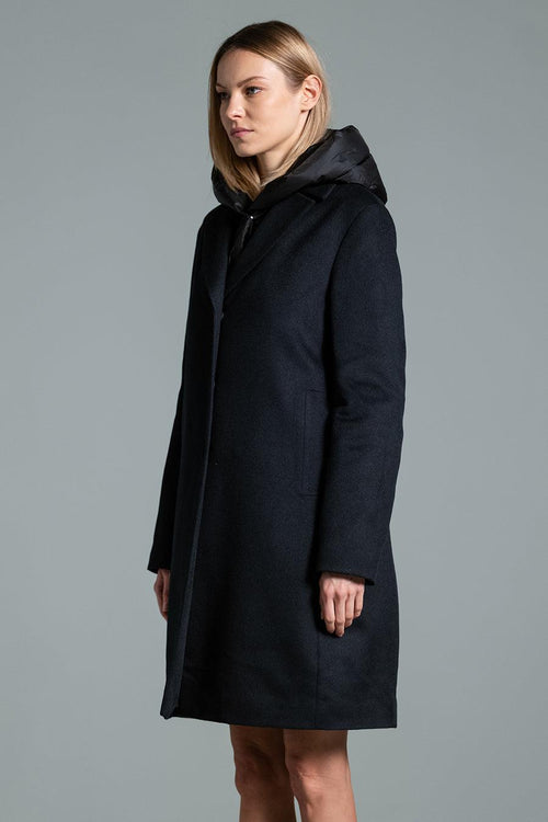 Cappotto Monopetto In Lana Nero Donna - 2