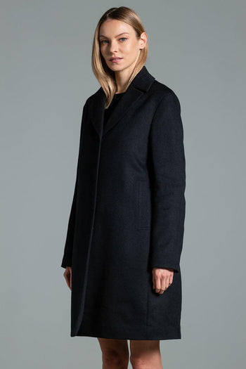 Cappotto Monopetto In Lana Nero Donna - 4