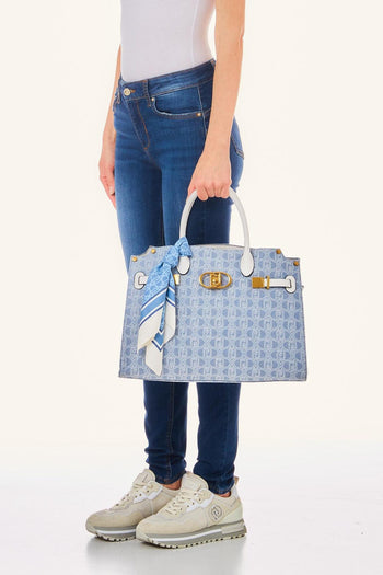 L Satchel Borsa C/foulard Blu Donna - 5