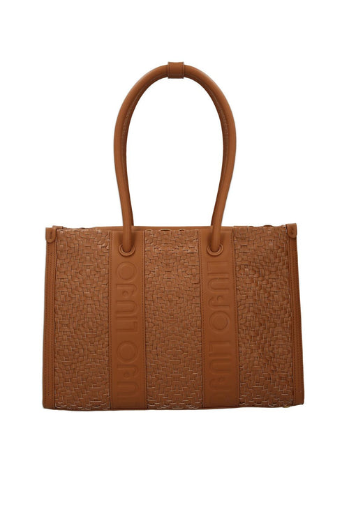 L Tote Shopper Logo Intrecciat Marrone Donna