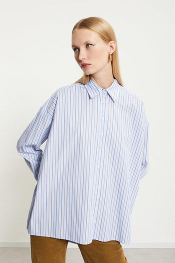 Camicia Over Popeline Naturale Donna - 3