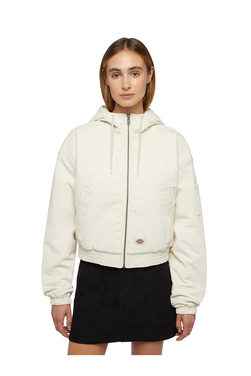 Corduroy Hooded Jacket Bianco Donna