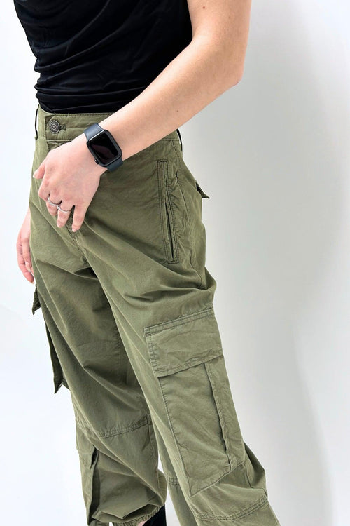 Pant Cargo Over Canvas Stone Donna