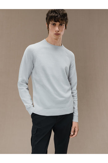 Velvet Round Knit Bianco Uomo - 3