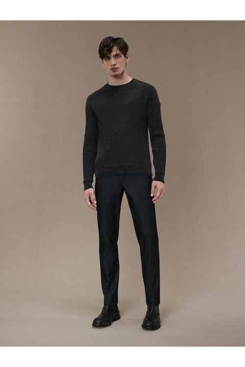 Velvet Rave Round Knit Grigio Uomo