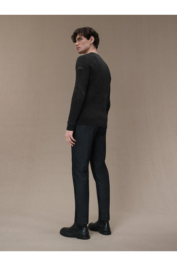 Velvet Rave Round Knit Grigio Uomo - 4