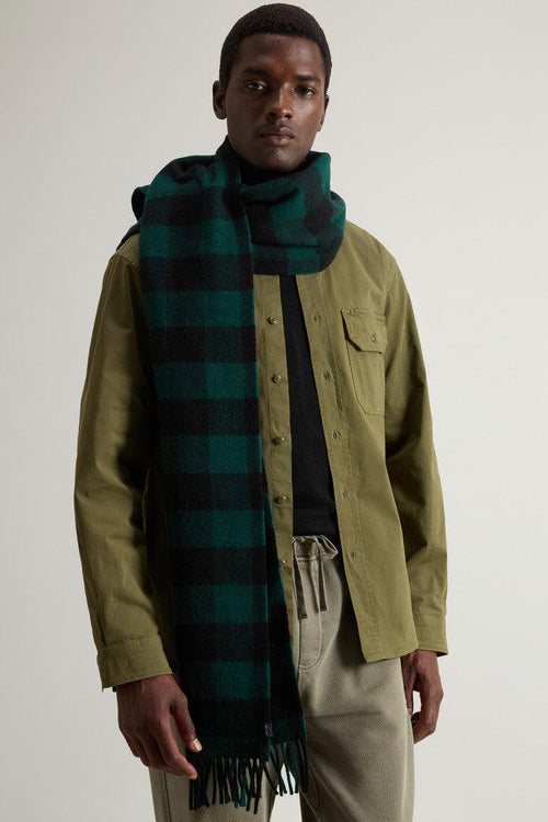 Wool Buffalo Check Scarf Uomo