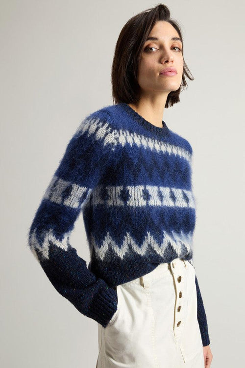 Pullover Jacquard Blu Donna