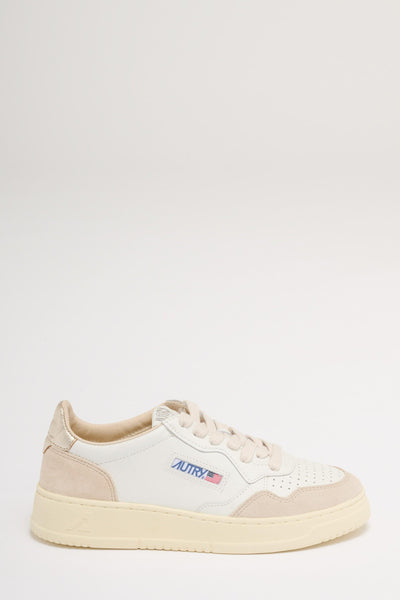 Medalist Low Wom Leat Suede Bianco Donna