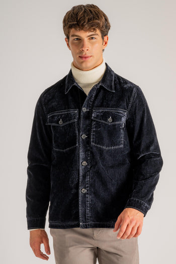 Overshirt Blu Uomo - 5