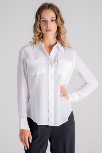 Camicia Bianco 100% Seta - 3