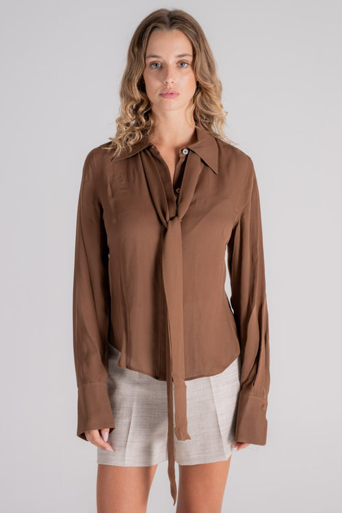 Camicia Grayzen 100% Seta Marrone