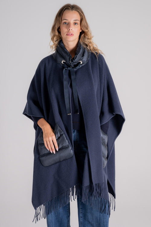 Poncho Warmy Lana/Cashmere Blu