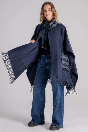 Poncho Warmy Lana/Cashmere Blu - 3