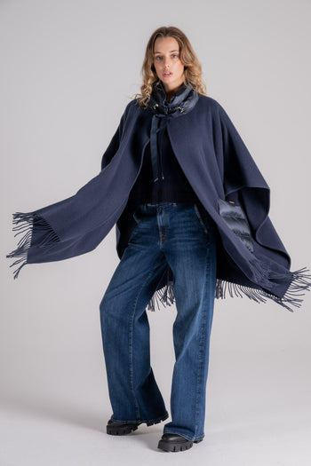 Poncho Warmy Lana/Cashmere Blu - 5
