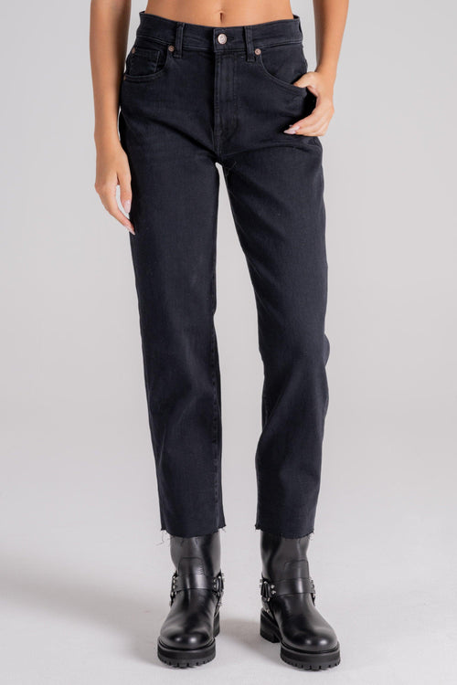 Jeans Modern Straight Envy With Raw Nero Donna